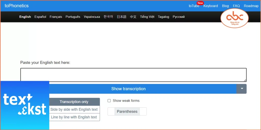 toPhonetics: Công cụ hỗ trợ tra trọng âm tiếng Anh